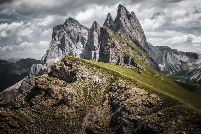 Die Geislerspitzen von der Hochalm Seceda aus gesehen Seceda