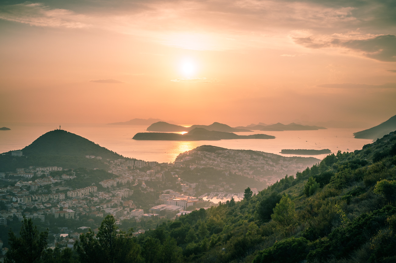 Ein Sonnenuntergang der Extraklasse vom Hausberg Dubrovniks