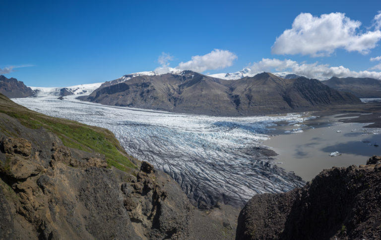 Skaftafellsjökull Gletscherzunge im Panoramamodus Skaftafellsjökull