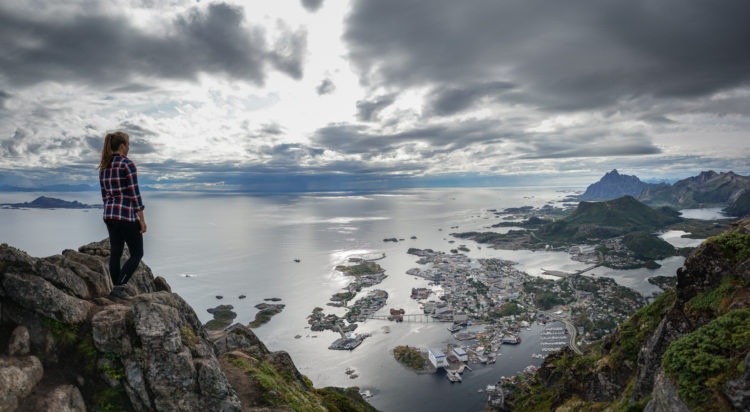 Aussicht vom Fløya, dem Hausberg Svolværs