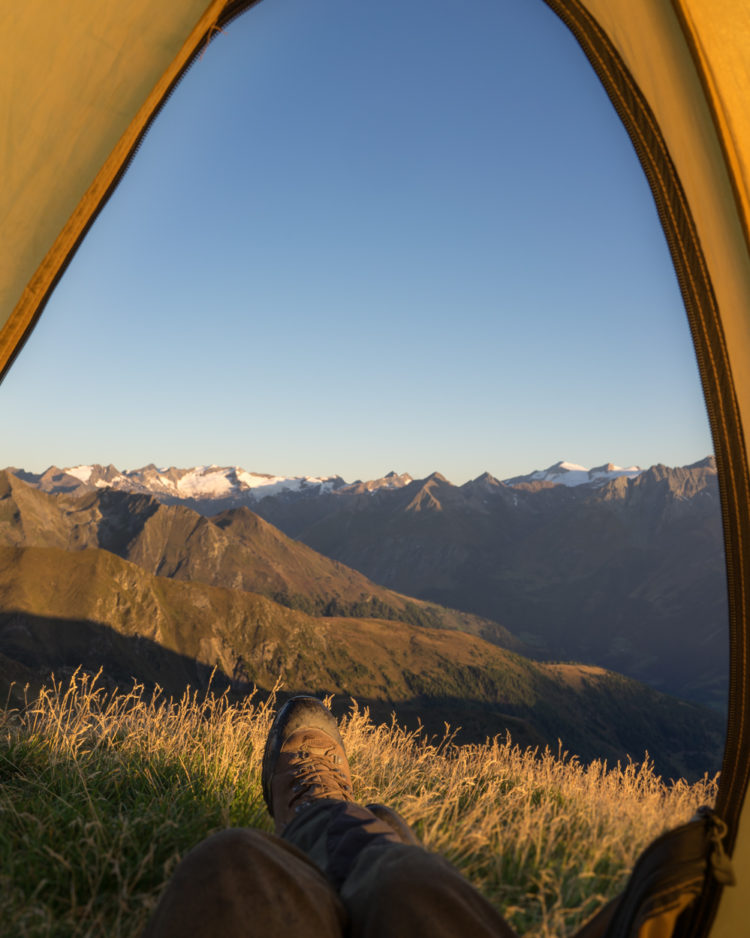 Blick aus dem Zelt