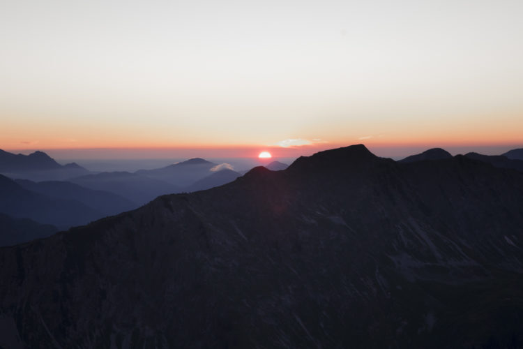 Die letzten Minuten des Tages auf der Seekarspitze